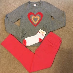 Gymboree sweater and pant set with socks size 7/8